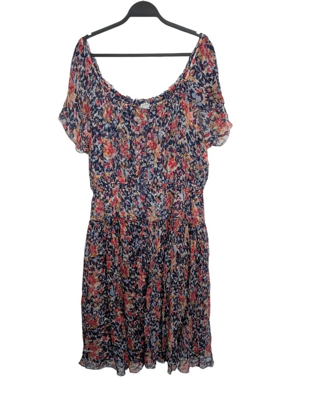 Sundance Clarisse Floral Button Down Bohemian Multicolor Midi Dress Size Large